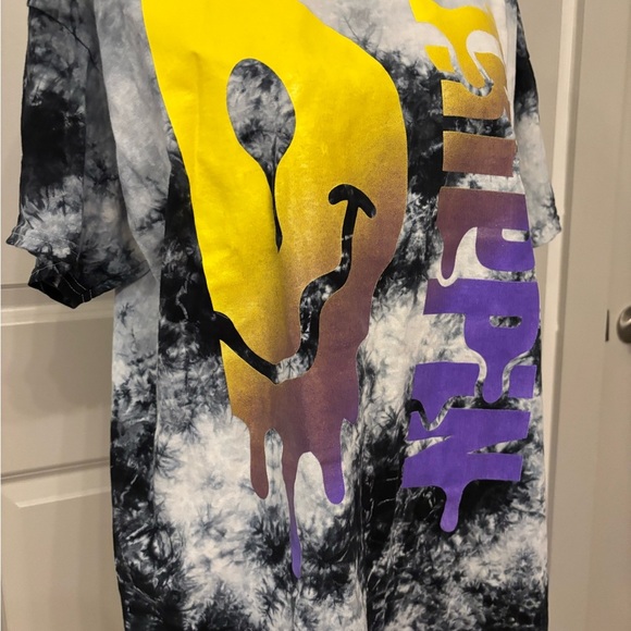 Trippy psychedelic black tie-dye basic tee size XL - Picture 3 of 10